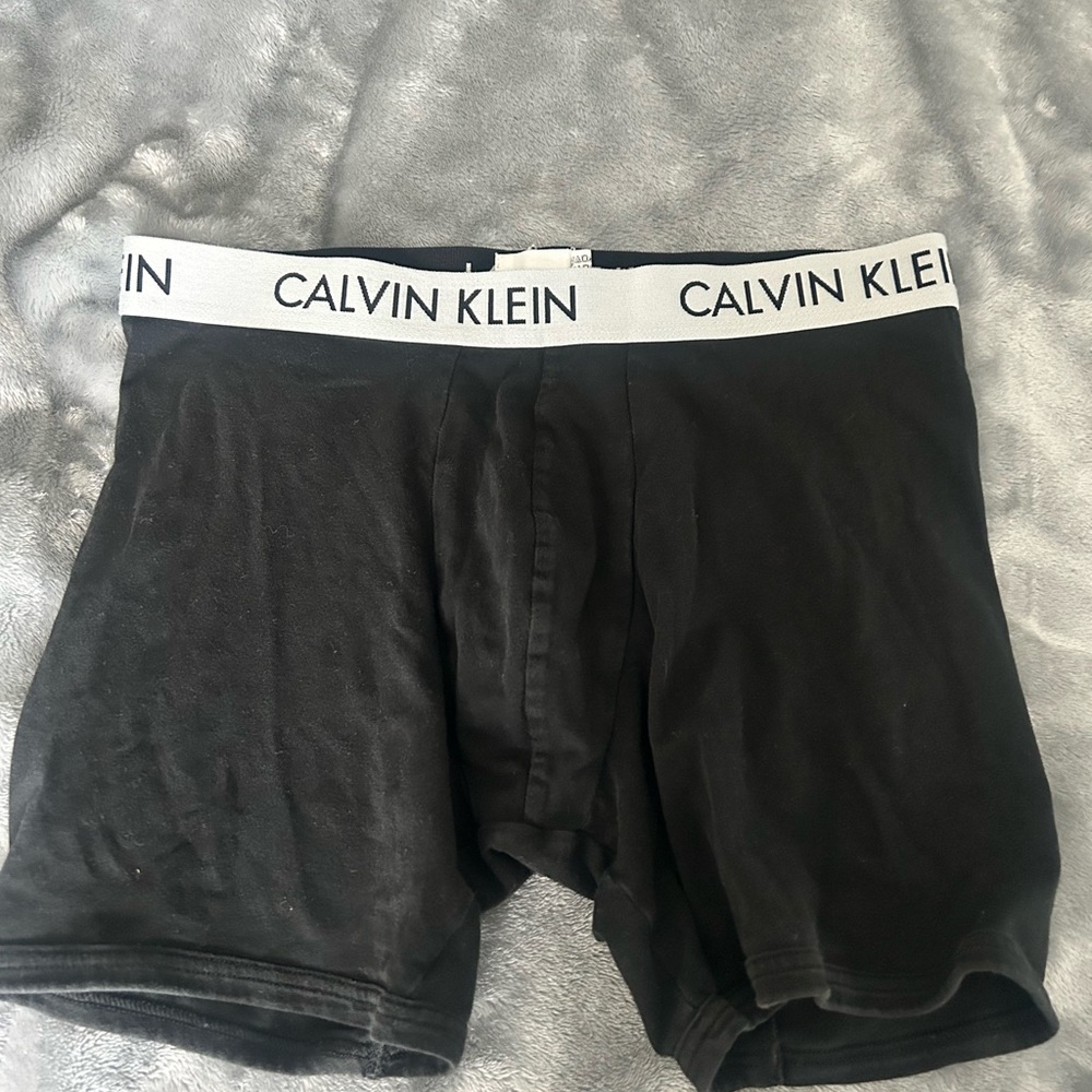 Calvin Klein Black Boxer Briefs with White Waistband